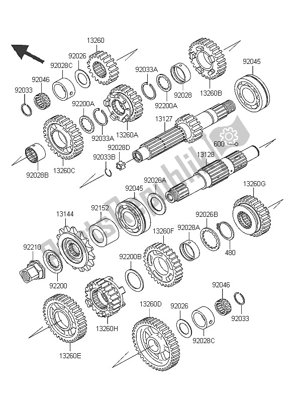 Toutes les pièces pour le Transmission du Kawasaki W 650 2005