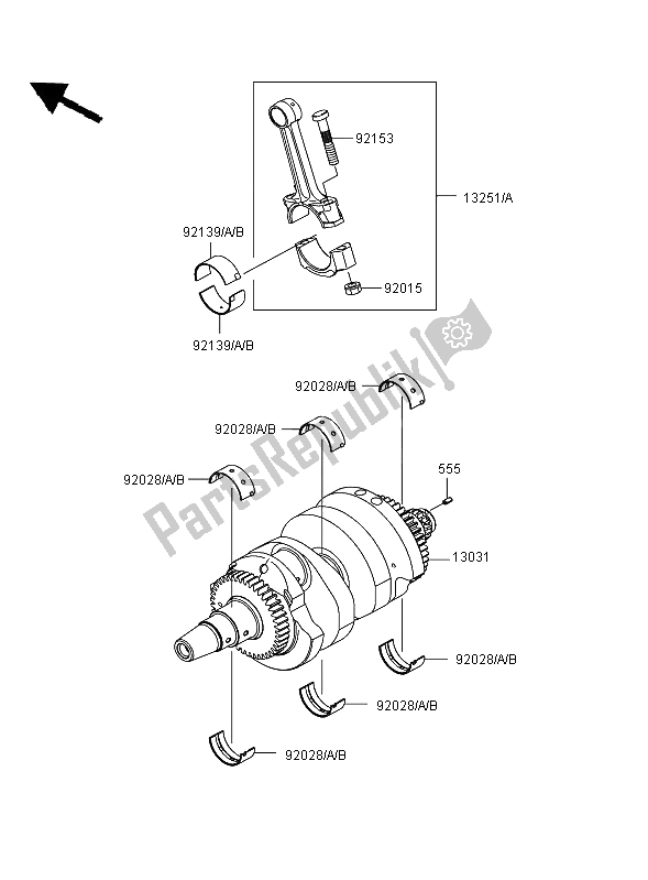 All parts for the Crankshaft of the Kawasaki Versys ABS 650 2009