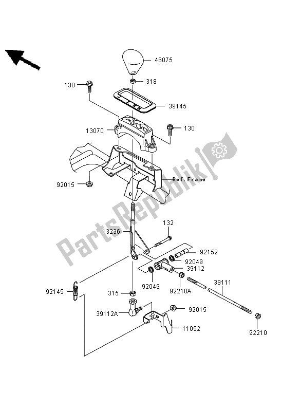 All parts for the Control of the Kawasaki KVF 650 4X4 2008