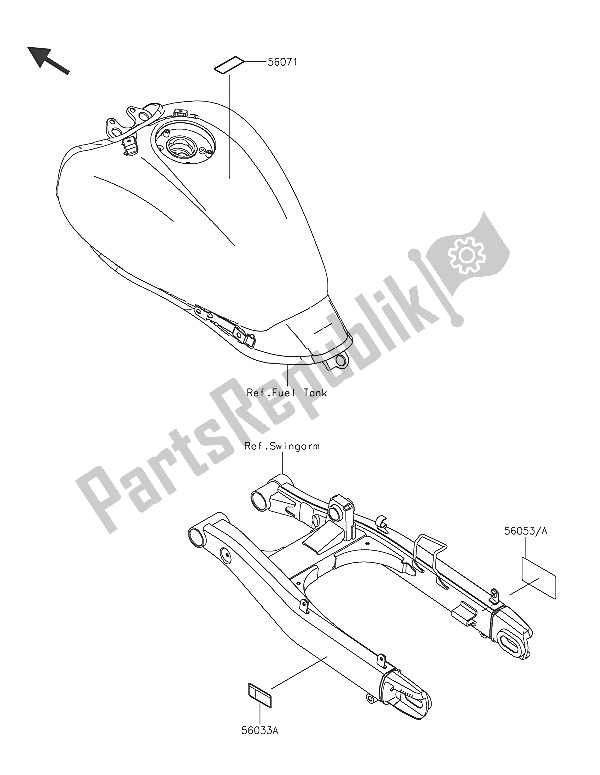 All parts for the Labels of the Kawasaki Vulcan S 650 2016