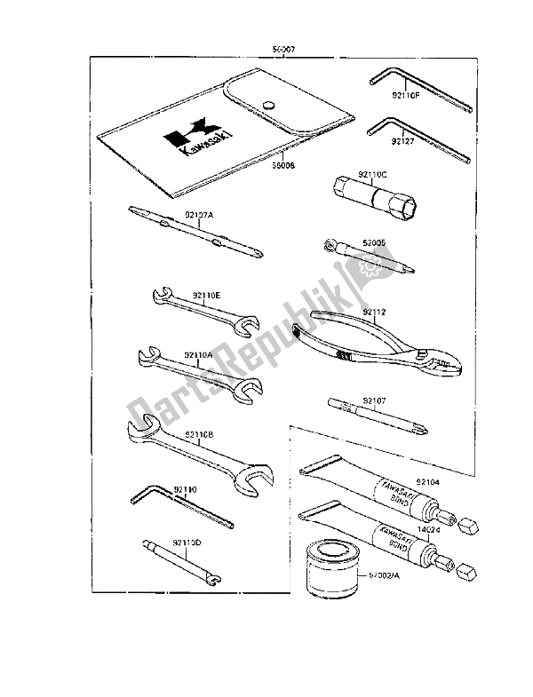 Todas las partes para Herramienta de Kawasaki VN 15 SE 1500 1991