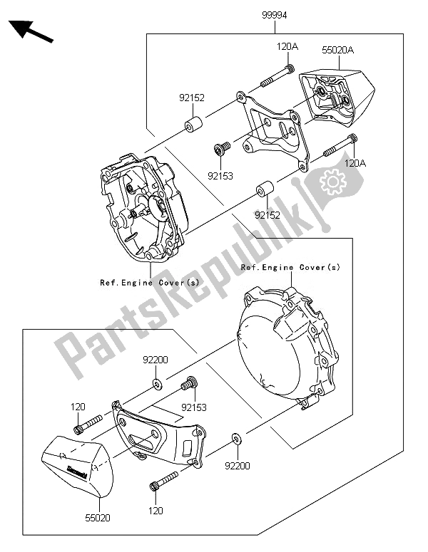 Tutte le parti per il Accessorio (protezione Motore) del Kawasaki Ninja ZX 10R ABS 1000 2014