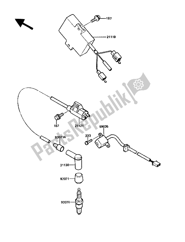 Toutes les pièces pour le Système De Mise à Feu du Kawasaki KMX 125 1990