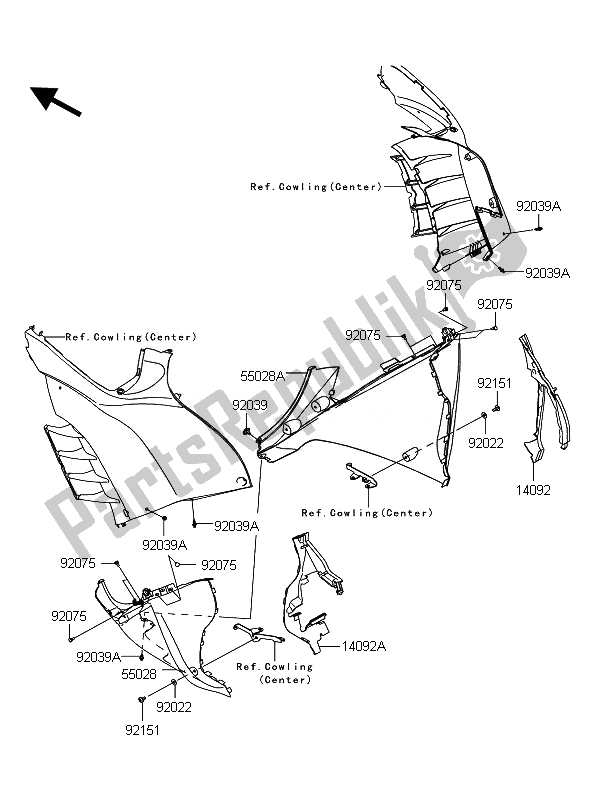 All parts for the Cowling Lowers of the Kawasaki 1400 GTR ABS 2011