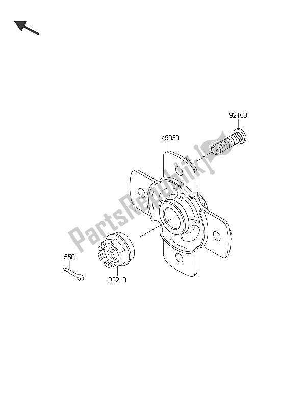 All parts for the Rear Hub of the Kawasaki Brute Force 750 4X4I EPS 2016