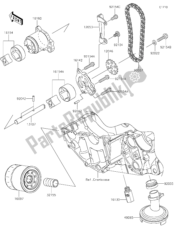 Tutte le parti per il Pompa Dell'olio del Kawasaki Vulcan S 650 2015