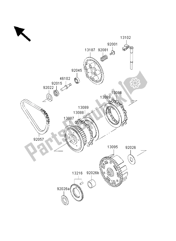 Todas las partes para Embrague de Kawasaki GPZ 500S 2003