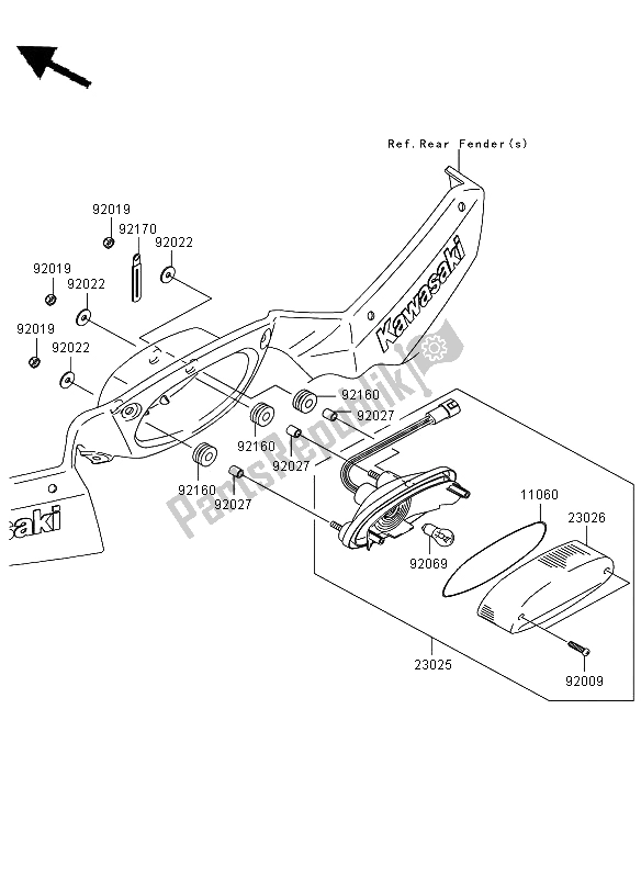 All parts for the Taillights of the Kawasaki KVF 750 4X4 2008