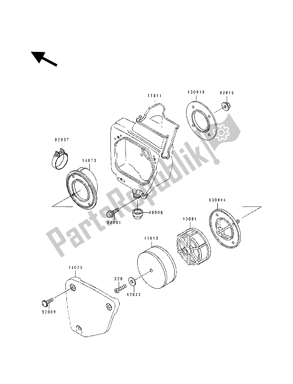 Todas las partes para Filtro De Aire de Kawasaki KX 60 1993