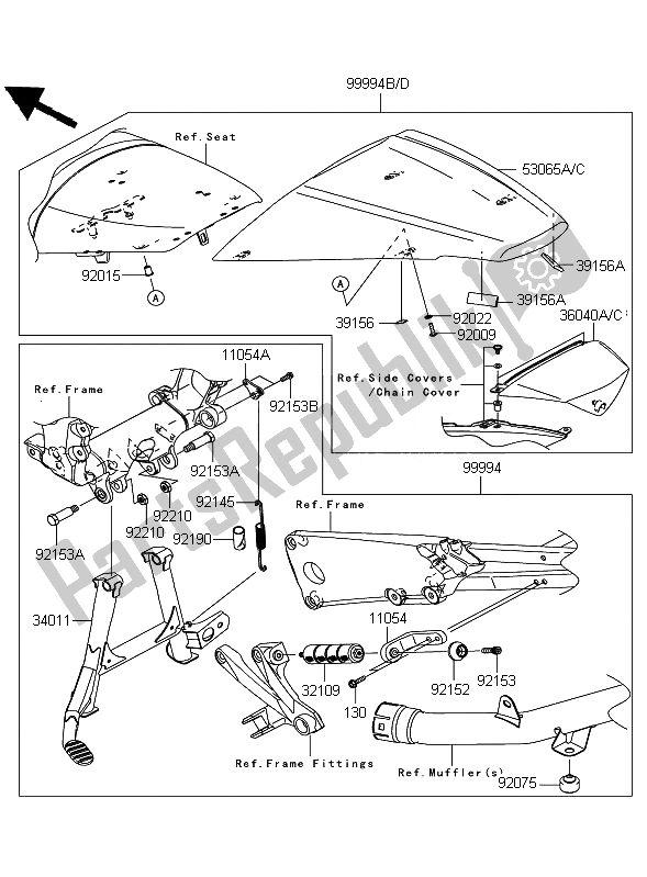 All parts for the Optional Parts of the Kawasaki ZZR 1400 ABS 2007