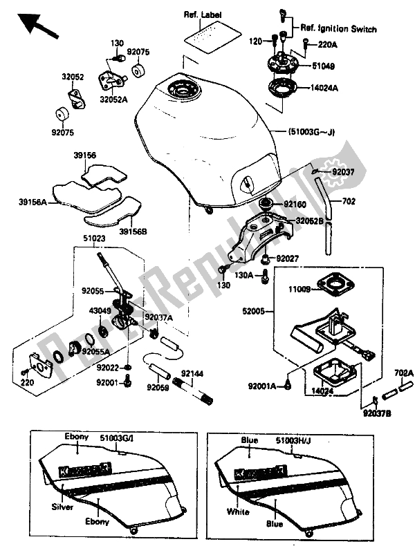 Todas las partes para Depósito De Combustible de Kawasaki ZX 10 1000 1990