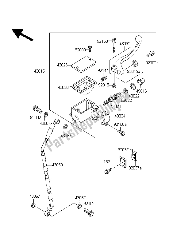 Todas las partes para Cilindro Maestro Delantero de Kawasaki KDX 200 1995