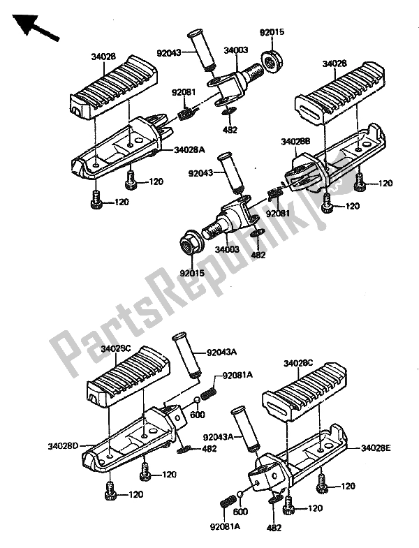 Todas as partes de Passo do Kawasaki GPZ 1100 1985