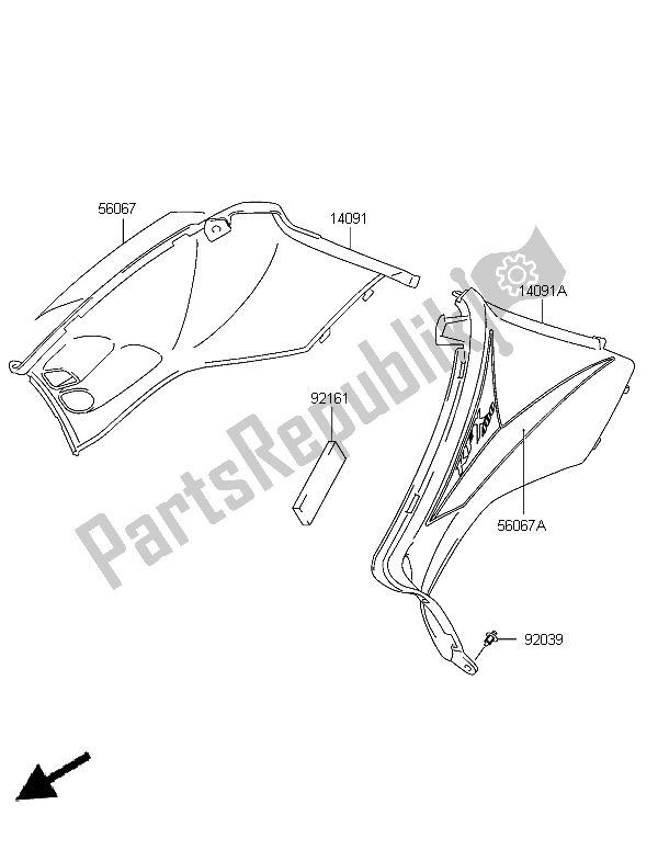 Tutte le parti per il Coperture Laterali del Kawasaki KFX 400 2006