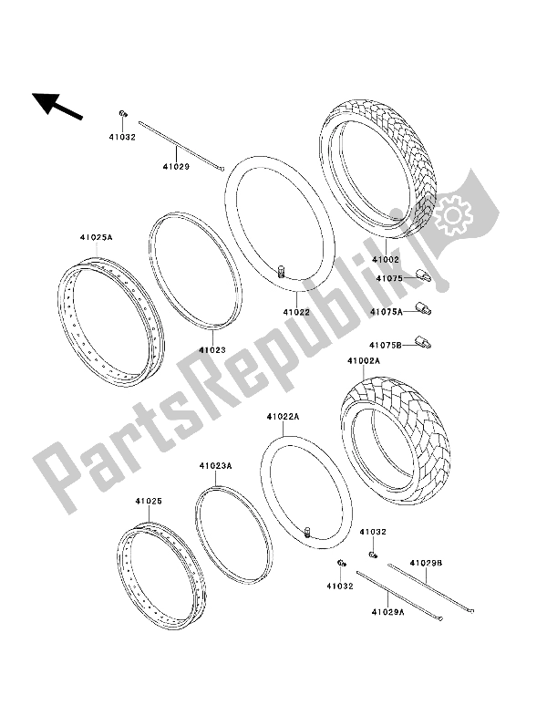 All parts for the Tires of the Kawasaki KLX 650 1994