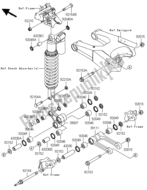 All parts for the Suspension of the Kawasaki KX 250F 2012