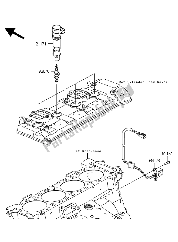 All parts for the Ignition System of the Kawasaki Ninja ZX 10R 1000 2008