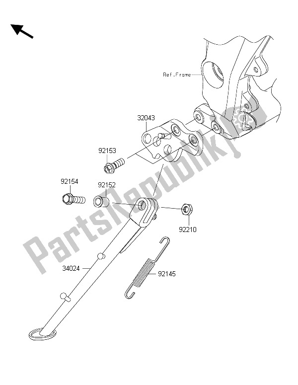 Tutte le parti per il Stand (s) del Kawasaki Z 1000 SX ABS 2015