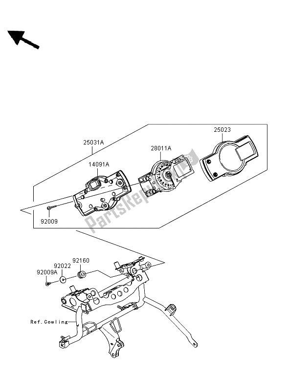 All parts for the Meter of the Kawasaki Versys 650 2008