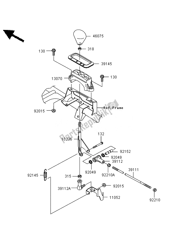 All parts for the Control of the Kawasaki KVF 650 4X4 2007