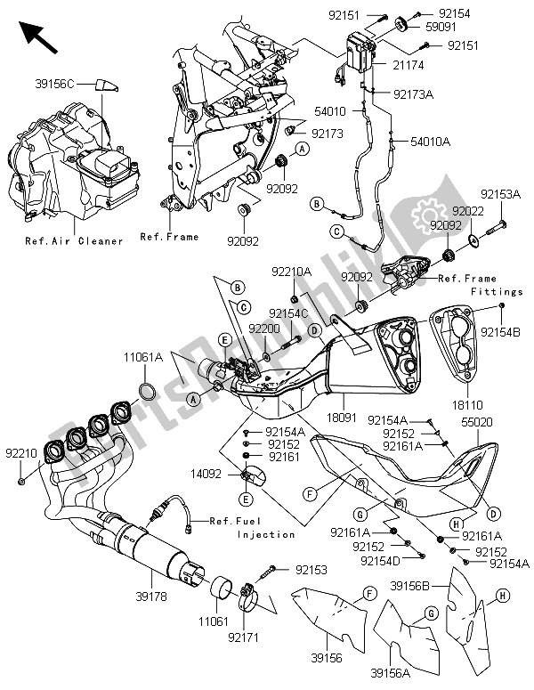 Todas las partes para Silenciador (s) de Kawasaki Z 800 ABS BDS 2013