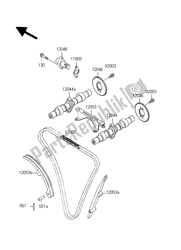 Tutte le parti per il Albero A Camme E Tenditore del Kawasaki EN 500 1999