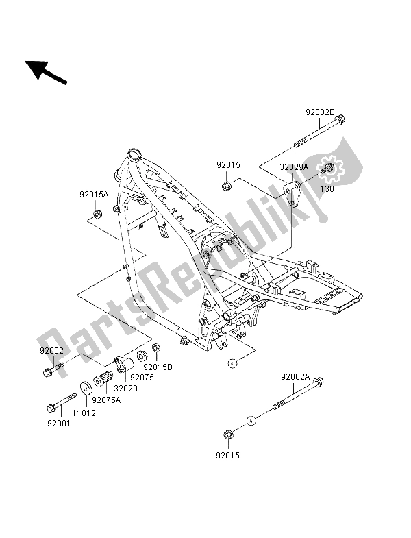 Tutte le parti per il Montaggi Della Struttura del Kawasaki Zephyr 1100 1996