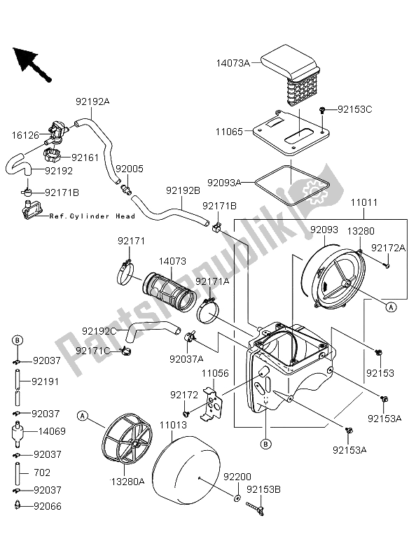 Tutte le parti per il Filtro Dell'aria del Kawasaki KLX 250 2009