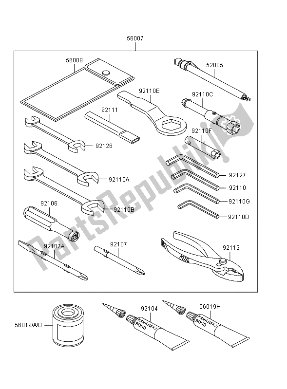 All parts for the Owners Tools of the Kawasaki Ninja ZX 12R 1200 2002