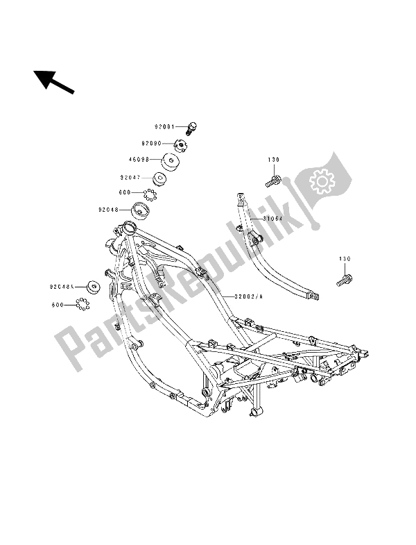 Todas las partes para Marco de Kawasaki GPZ 500S 1992