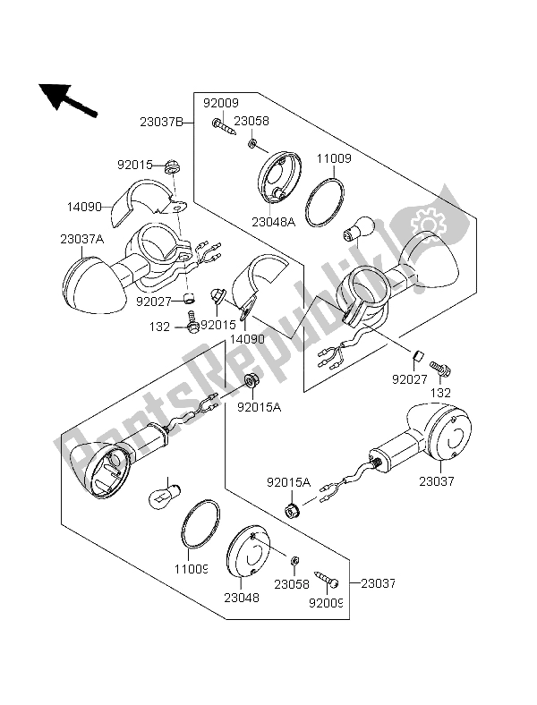 Tutte le parti per il Indicatori Di Direzione del Kawasaki EN 500 1996