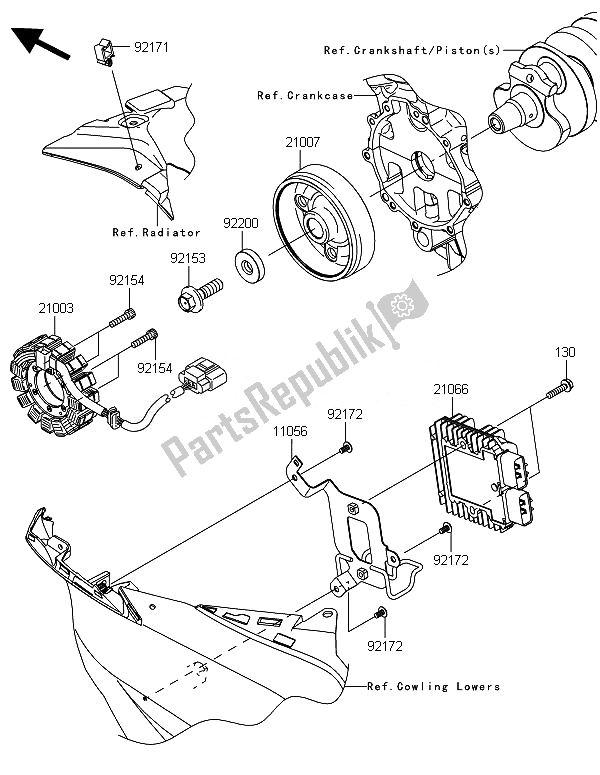 All parts for the Generator of the Kawasaki Ninja ZX 6R 600 2014