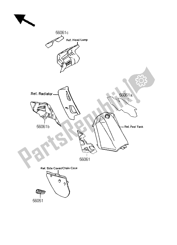 All parts for the Decals (ebony) of the Kawasaki KMX 125 SW 1995