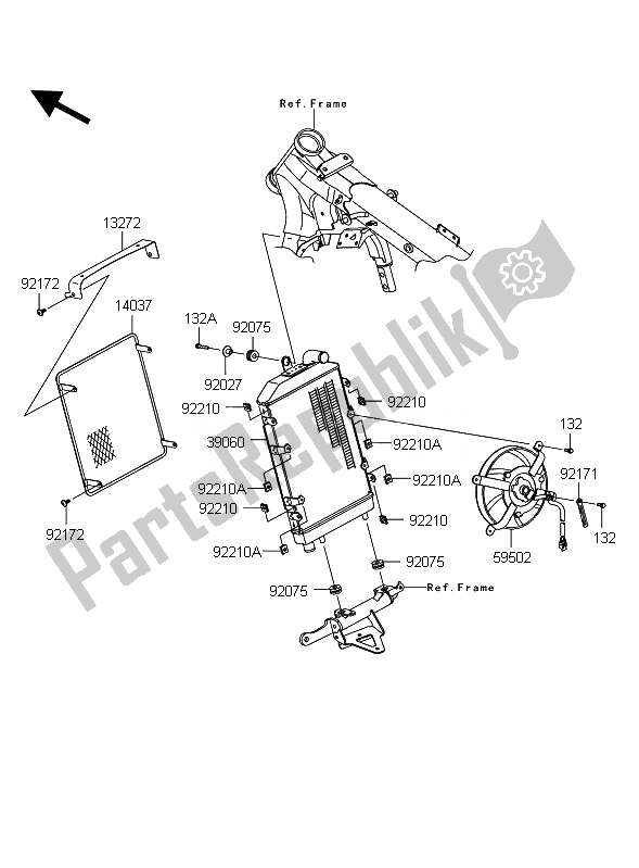 All parts for the Radiator of the Kawasaki VN 1700 Classic Tourer ABS 2011