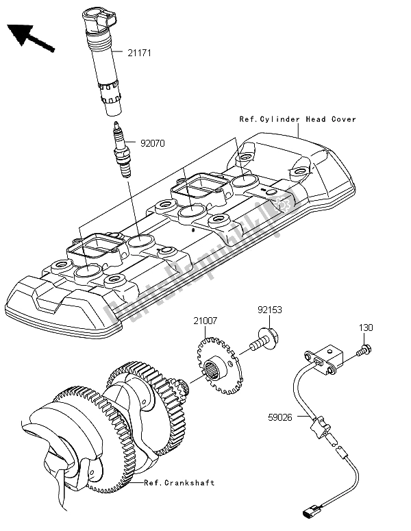 All parts for the Ignition System of the Kawasaki Versys 1000 2012