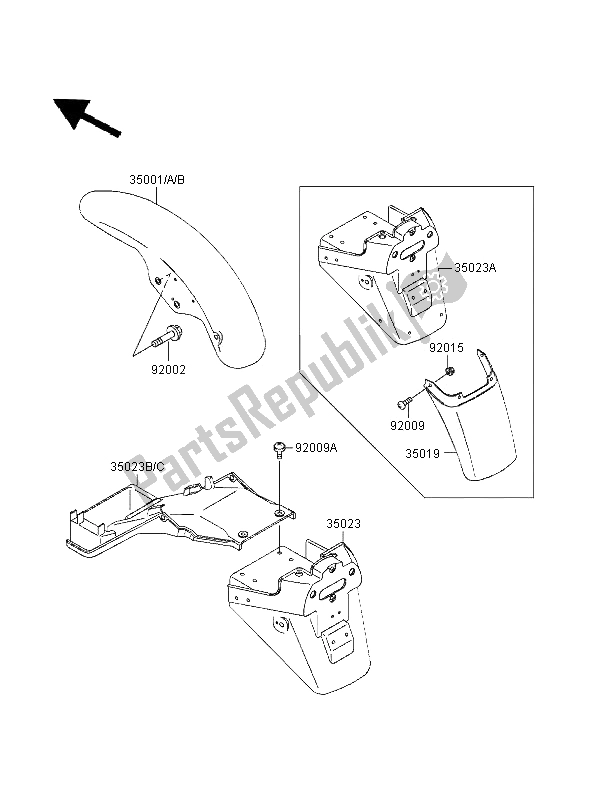 All parts for the Fenders of the Kawasaki Zephyr 750 1995