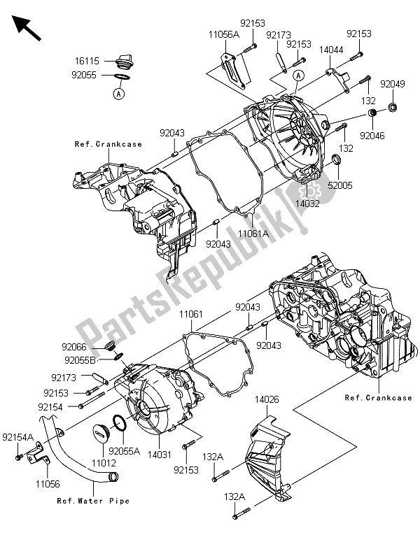 All parts for the Engine Cover(s) of the Kawasaki Ninja 300 ABS 2013