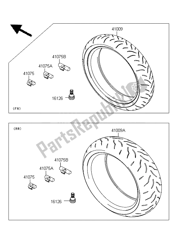 Todas las partes para Llantas de Kawasaki Z 1000 SX 2012