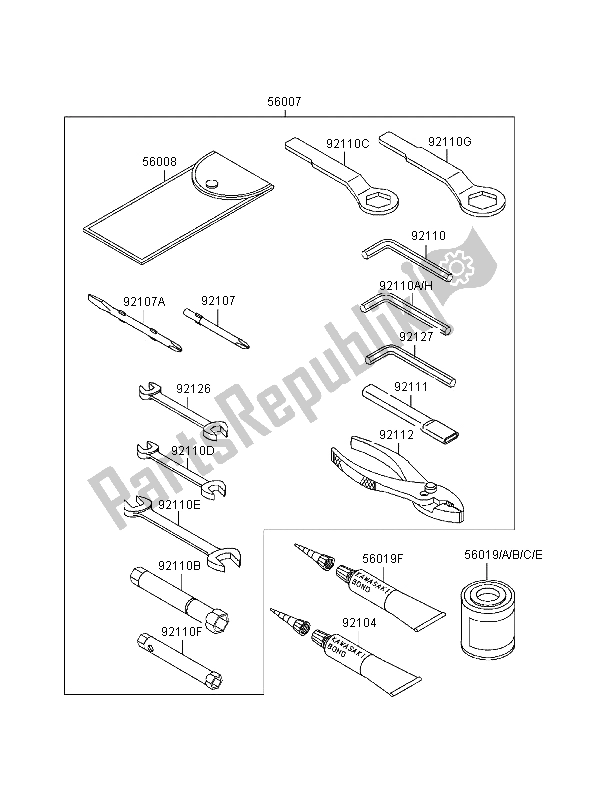 Todas las partes para Herramientas De Propietarios de Kawasaki Ninja ZX 6R 600 1998