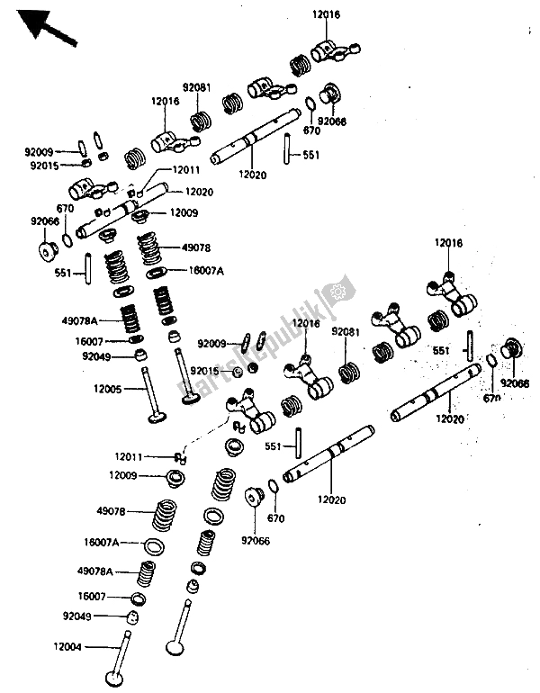 Tutte le parti per il Valvola del Kawasaki GPZ 600 1985