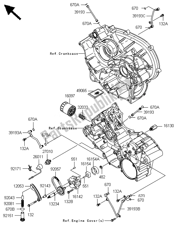 Todas las partes para Bomba De Aceite de Kawasaki Brute Force 650 4X4I 2014