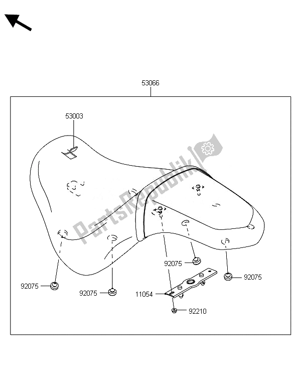 Tutte le parti per il Posto A Sedere del Kawasaki VN 900 Custom 2014 Tutte le parti per il Posto A Sedere del Kawasaki VN 900 Custom 2014