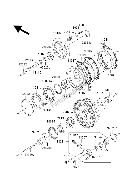 Toutes les pièces pour le Embrayage du Kawasaki ZRX 1200 2003