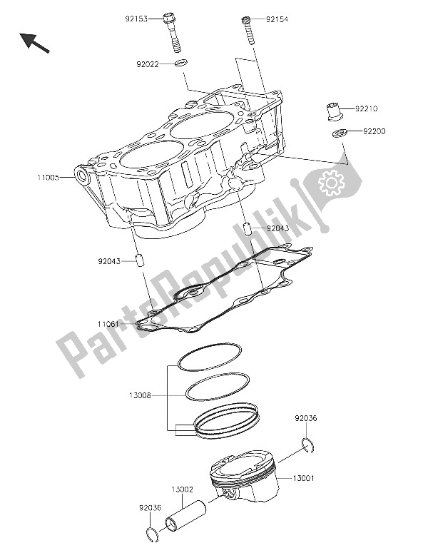 All parts for the Cylinder & Piston(s) of the Kawasaki Vulcan S ABS 650 2016