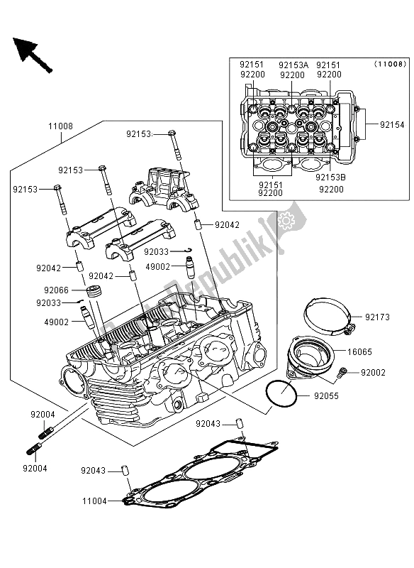 Tutte le parti per il Testata del Kawasaki Versys 650 2013