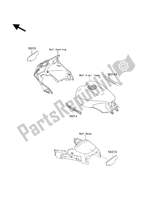 All parts for the Decals of the Kawasaki 1000 GTR 1997