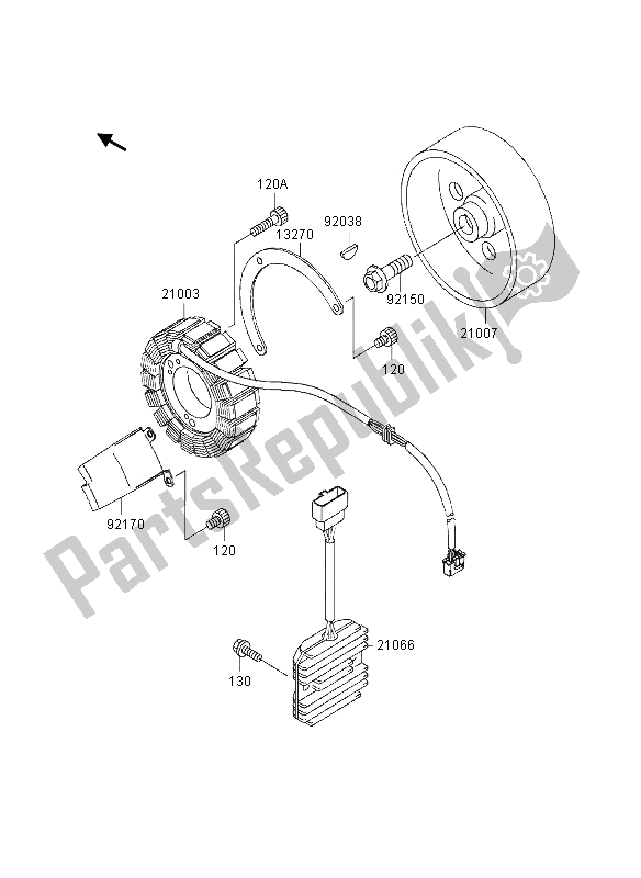 All parts for the Generator of the Kawasaki VN 800 1995