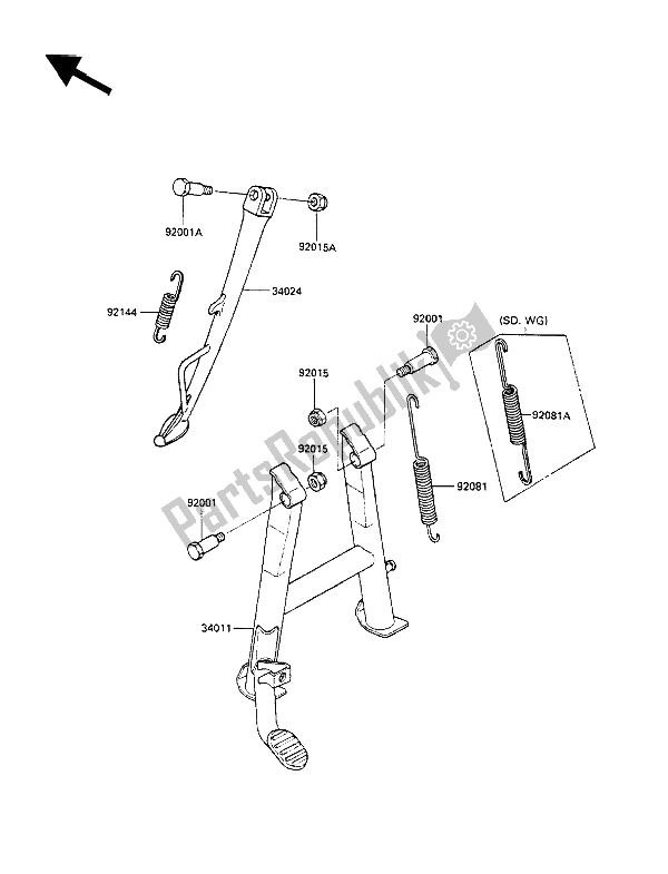 Todas las partes para Stand (s) de Kawasaki GPX 600R 1990