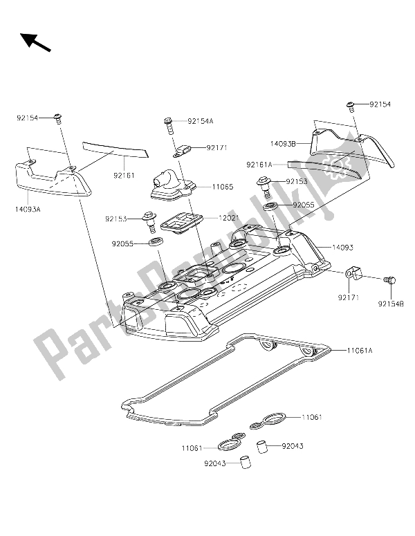 Toutes les pièces pour le Le Couvre-culasse du Kawasaki Vulcan S ABS 650 2015