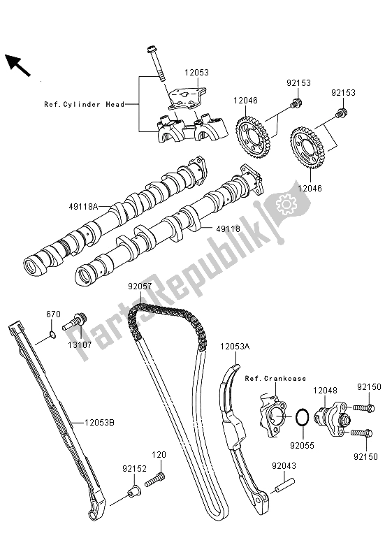 Tutte le parti per il Albero A Camme (s) E Tenditore del Kawasaki Ninja ZX 10R ABS 1000 2013